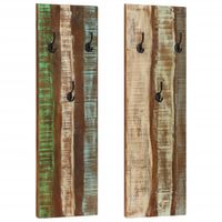 Wieszaki ścienne, 2 szt., 36x3x110 cm, lite drewno z odzysku