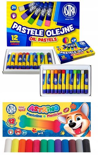 Wyprawka Szkolna Astra XXL 20 elementów Duży zestaw do szkoły Farby 12 kol. na Arena.pl