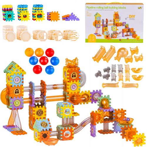 Klocki Wafle Konstrukcyjne Tor Kulkowy Kulodrom Dla Kulek Naklejki 226 Elem na Arena.pl