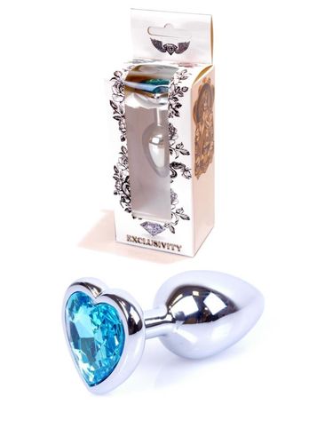 Plug-Jewellery Silver  Heart Plug- Light Blue na Arena.pl