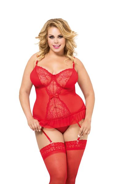 gorset dafne softline czerwony 2xl z stringami zdjęcie 1