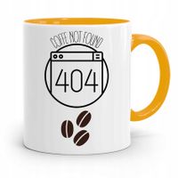 Kubek Żółty Informatyka Programisty 404 Error Z Nadrukiem Ze Zdjęciem