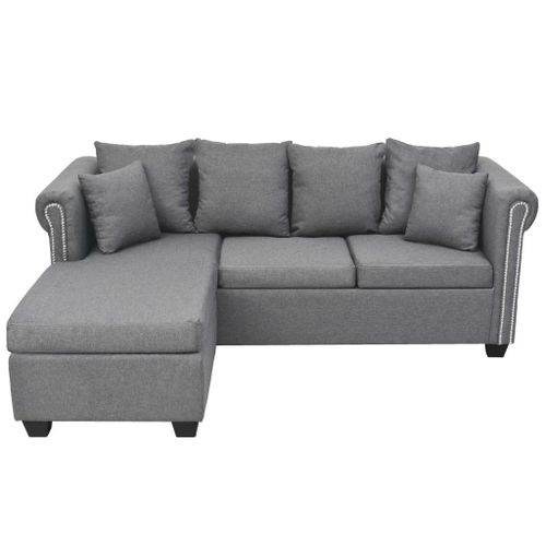 SOFA NAROŻNA JASNOSZARA 200x140x73cm na Arena.pl