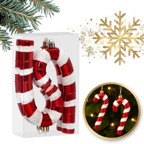 ozdoba na choinkę 4 szt. lizak czerwono-biały 7 x 14 cm bsn73 na Arena.pl
