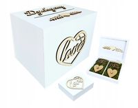 Białe pudełko skrzynka na ślub i wesele komplet zestaw obrączki i koperty