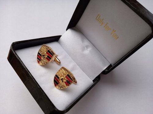 Exciting spinki do mankietów koszuli EXC Porsche pozłacane w skórzanym Etui na Arena.pl