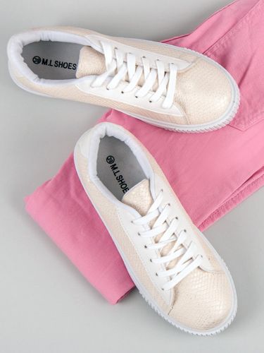 BIAŁE TRAMPKI SNAKE PRINT Rozmiar - 41 na Arena.pl