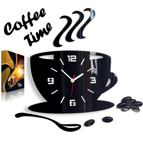 ZEGAR ŚCIENNY COFFEE TIME FILIŻANKA 3D na Arena.pl