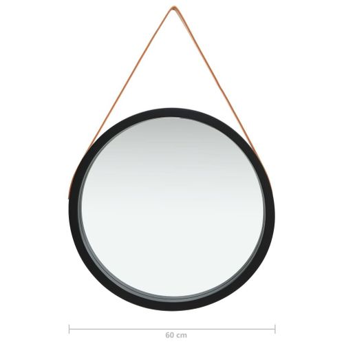 Lustro ścienne na pasku 60cm czarne VidaXL na Arena.pl