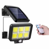 Ścienna Lampa Solarna Smt-F120-6Cob Pilot, Czujnik Ruchu I Zmierzchu