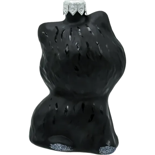 Bombka choinkowa szklana: Uroczy kot z niebieskimi oczami: czarny na Arena.pl