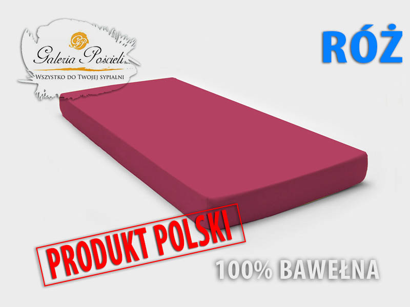 Prześcieradło bawełniane JERSEY 140x200cm RÓŻ zdjęcie 2
