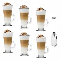 Zestaw 6 szklanek Caffee Latte Tadar +spieniacz el