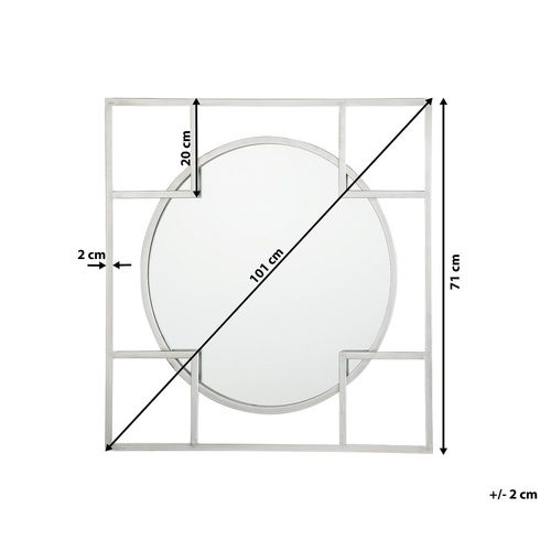 Lustro Ścienne 71 X 71 Cm Srebrne Apolima na Arena.pl