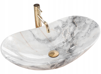 UMYWALKA NABLATOWA OWALNA CERAMICZNA MARMUROWA REA ROYAL GRANIT SHINY