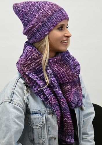 Gruby Modny Kobiecy Zestaw Zimowy Melanżowy Wz2 na Arena.pl