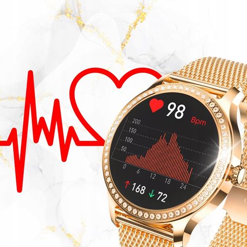 SMARTWATCH ZEGAREK DAMSKI MENU POLSKIE ROZMOWY SPORT SMART WATCH PULS PL na Arena.pl