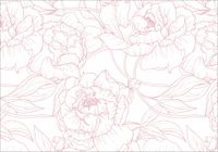 FOTOTAPETA kwiaty liście rysowane na wymiar