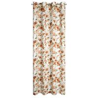 ZASŁONA MIKROFIBRA PRZELOTKI KWIATY 140X250 BIAŁA