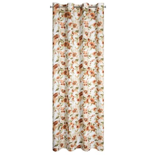 ZASŁONA MIKROFIBRA PRZELOTKI KWIATY 140X250 BIAŁA na Arena.pl