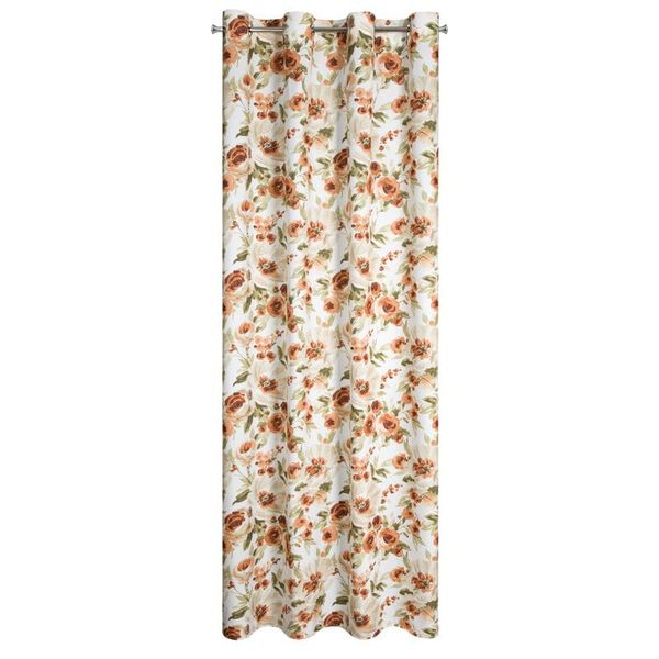 ZASŁONA MIKROFIBRA PRZELOTKI KWIATY 140X250 BIAŁA zdjęcie 1