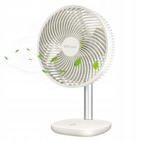 Wentylator biurkowy wiatrak bezprzewodowy akumulatorowy 4 tryby USB 5000mAh