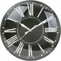 Elegancki zegar ścienny RETRO 32cm ze szklaną wypukłą szybą