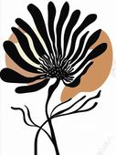 Plakat 60x80cm Rozkwit Minimalistyczny , Wnętrza Styl Skandynawski, Boho
