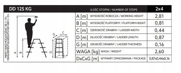 Drabina podest 4 stopniowa taboret zdjęcie 9