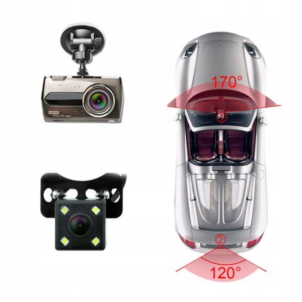 KAMERA REJESTRATOR JAZDY VIDEO PRZÓD I TYŁ FUUL HD zdjęcie 12