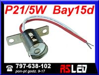 oprawa żarówki P21/5W bay15d  gniazdo z przewodem do LED