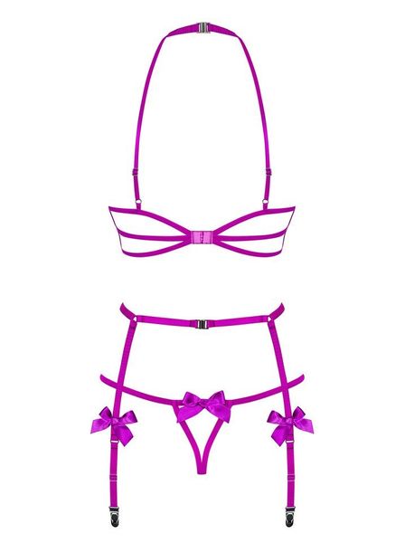 Fioletowy Zestaw 3-częściowy - Obsessive Delishya L/XL zdjęcie 4