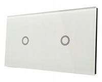 2 x WŁĄCZNIK ŚWIATŁA DOTYKOWY SZKLANY PANEL BIAŁY 1+1