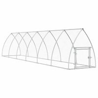 Klatka dla kurcząt, srebrna, 600x105x120 cm, stal galwanizowana