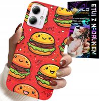 ETUI DO MOTOROLA MOTO G14 - SŁODKIE UŚMIECHNIĘTE BURGERY POKROWIEC