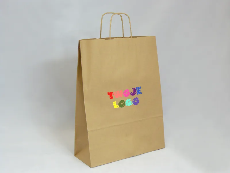 Torba papierowa beżowa 32 x 12 x 41 cm zdjęcie 4