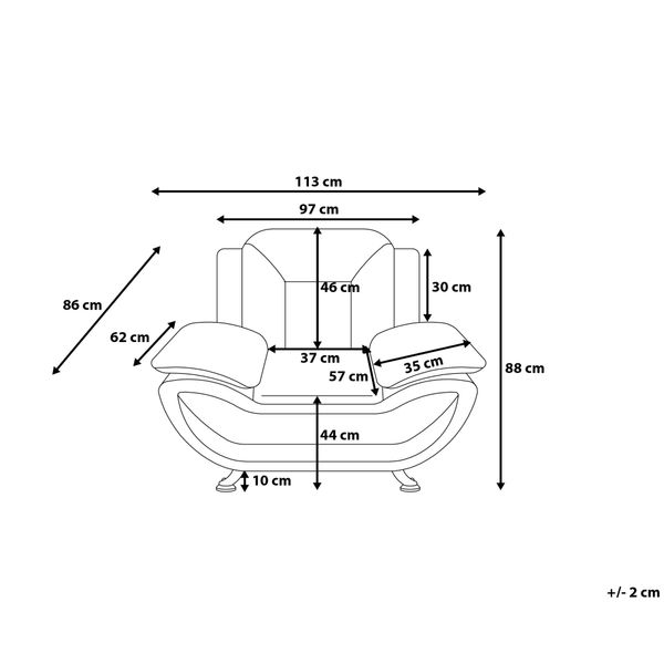 Fotel ekoskóra szary LEIRA zdjęcie 10