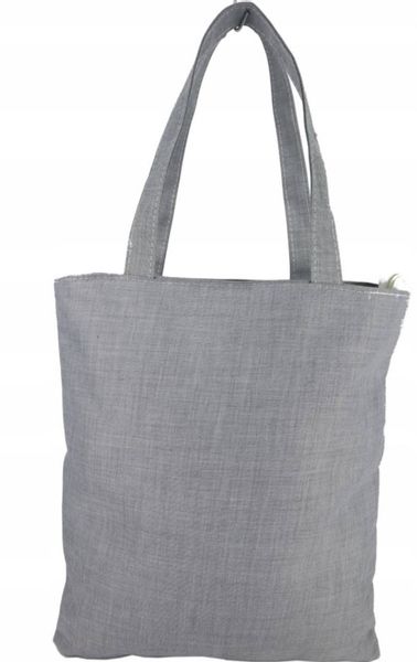 TORBA torebka z napisem KRÓLOWA SHOPPINGU szara pojemna zdjęcie 4