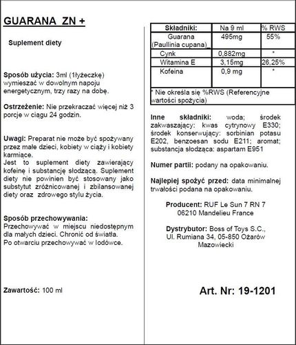 Supl.diety-Aphrodict Guarana Zn + 100 Ml na Arena.pl