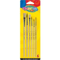 ZESTAW PĘDZELKÓW 6SZT DREWNO COLORINO