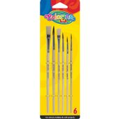 ZESTAW PĘDZELKÓW 6SZT DREWNO COLORINO