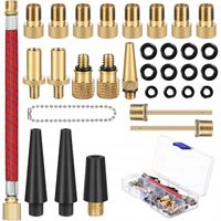 ZESTAW ADAPTERÓW KOŃCÓWEK DO POMPKI POMPOWANIA ROWERU KÓŁ OPON ZAWORY 32SZT