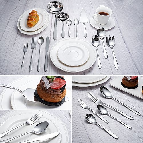 ZESTAW SZTUĆCE 72 elementów komplet SREBRNE 12 osób stal nierdzewna PUDEŁKO na Arena.pl