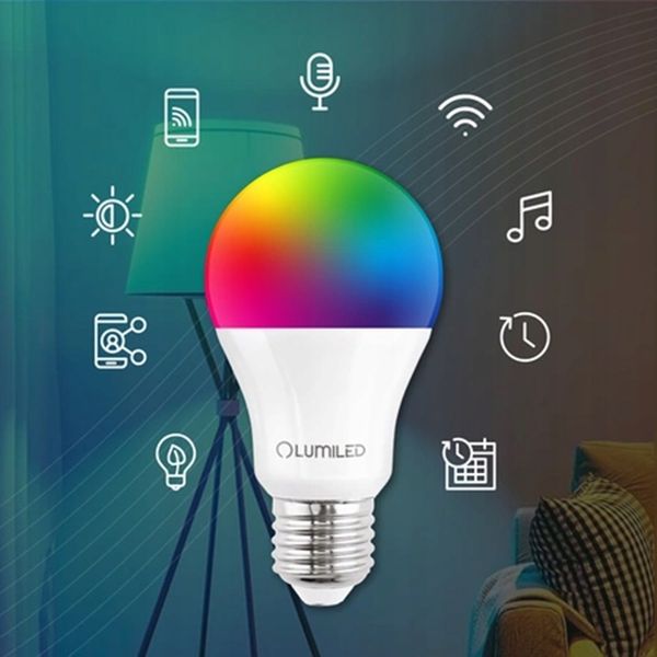 Żarówka LED E27 A60 9W = 60W RGB TUYA Ściemnialna Inteligentna WiFi zdjęcie 10
