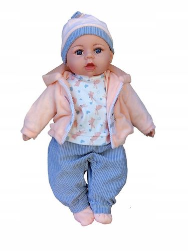 LALKA BOBAS w ubranku 45CM MÓWI I ŚPIEWA PO POLSKU + SMOCZEK+ butelka na Arena.pl