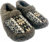Ciepłe Kapcie Wełniane Męskie Bambosze z Naturalnej Wełny Owczej 40-46 Pago