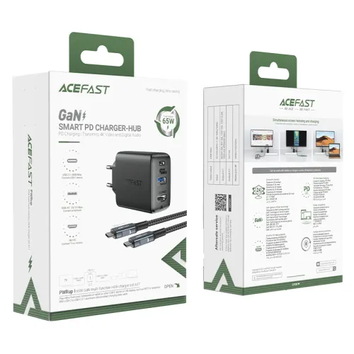 Ładowarka GaN Acefast A17 65W USB-C / USB-A, adapter HDMI 4K 60Hz (zestaw z na Arena.pl