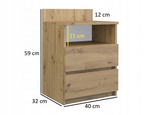 SZAFKA NOCNA STOLIK SYPIALNIA M1 DĄB ARTISAN na Arena.pl