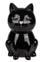 Ceramiczna Skarbonka Zamykana na Kluczyk - Czarny Kot