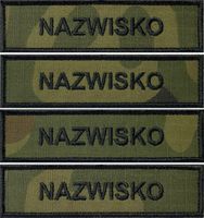 Nazwisko na mundur WOJSKO wz2010 us-22 imiennik x4 czarny